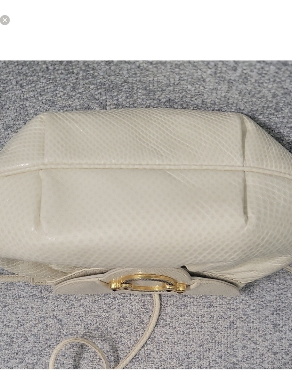 Finesse La Model Vintage Cream Snakeskin Small Crossbody Bag - Picture 6 of 10